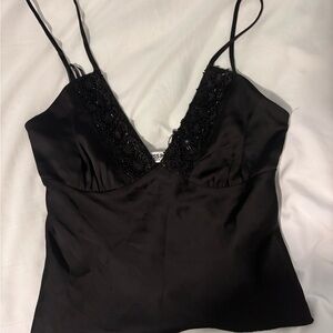 Princess Polly Black Camisole with Lace Detail